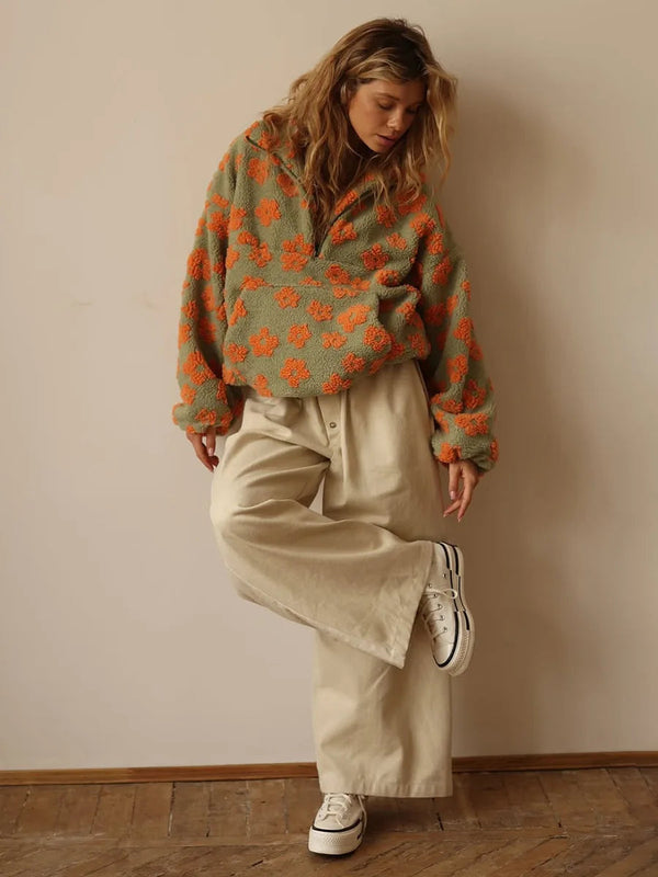 Cottage Bloom Half-Zip Pullover