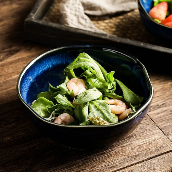 Deep Sea Artisan Ceramic Bowl Set (3-Piece)