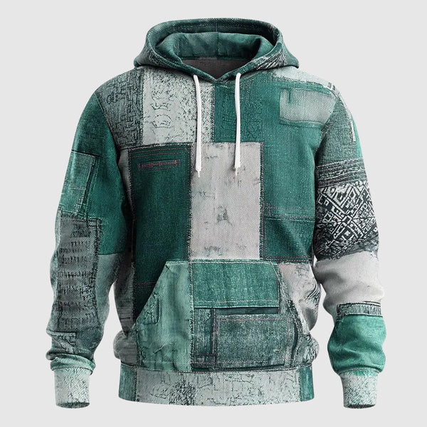 Ronan Denim Patchwork Hoodie