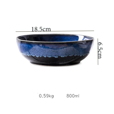 Deep Sea Artisan Ceramic Bowl Set (3-Piece)
