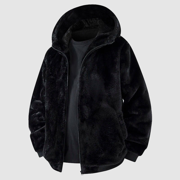 Midnight Men’s Faux Fur Hooded Jacket