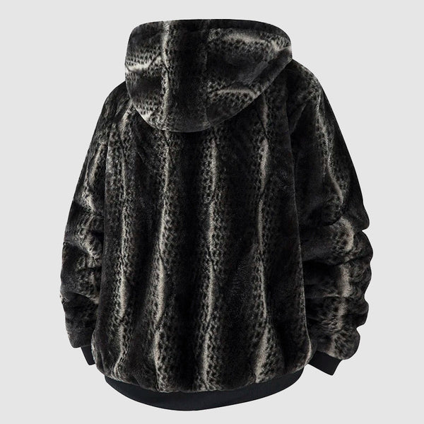 Midnight Men’s Faux Fur Hooded Jacket
