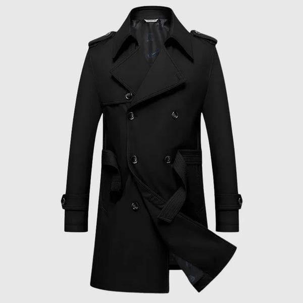 Stroman Men’s Timeless Double-Breasted Overcoat