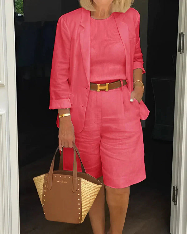 Aubrey Stylish Two-Piece Cotton Suit Set