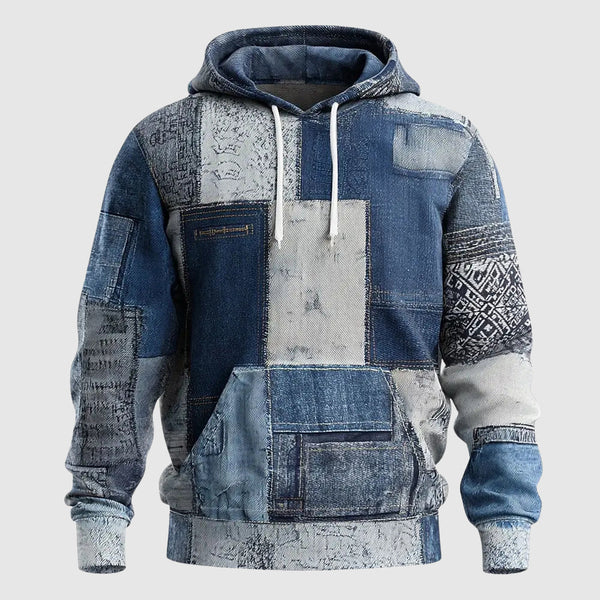 Ronan Denim Patchwork Hoodie