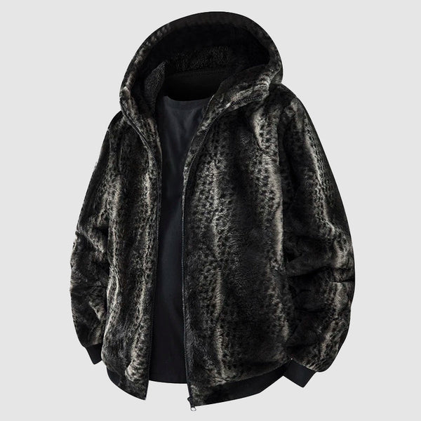 Midnight Men’s Faux Fur Hooded Jacket