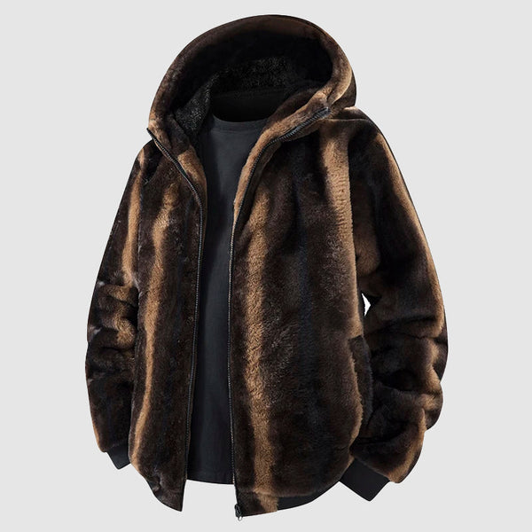 Midnight Men’s Faux Fur Hooded Jacket