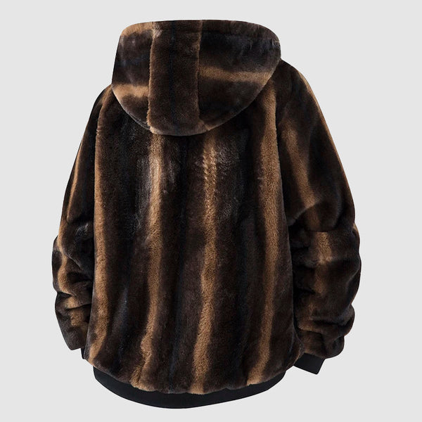 Midnight Men’s Faux Fur Hooded Jacket