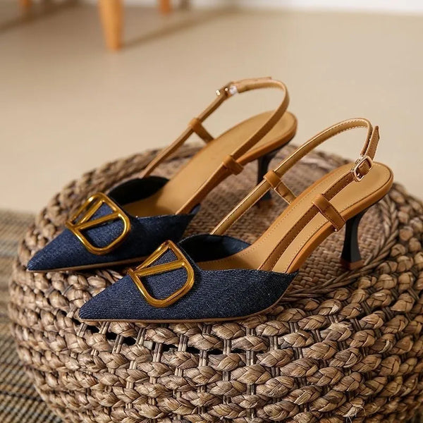 Vervain Denim Slingbacks