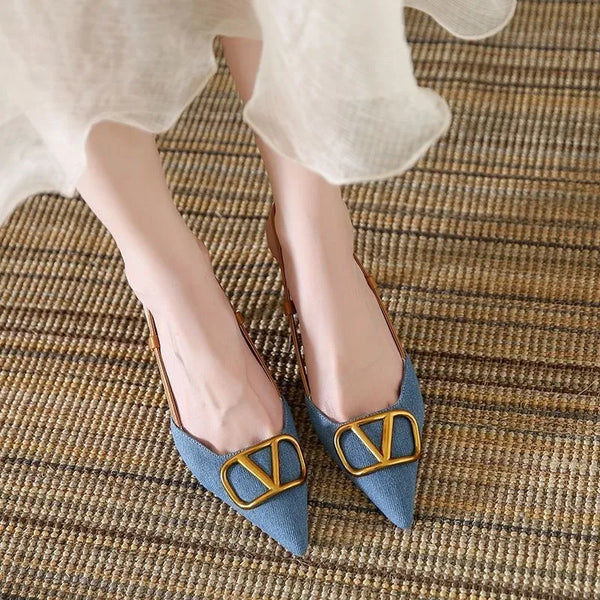 Vervain Denim Slingbacks