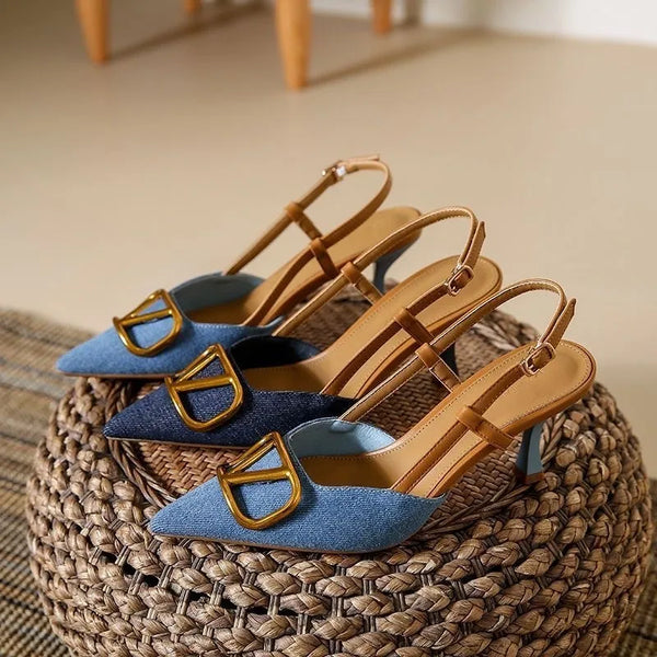 Vervain Denim Slingbacks