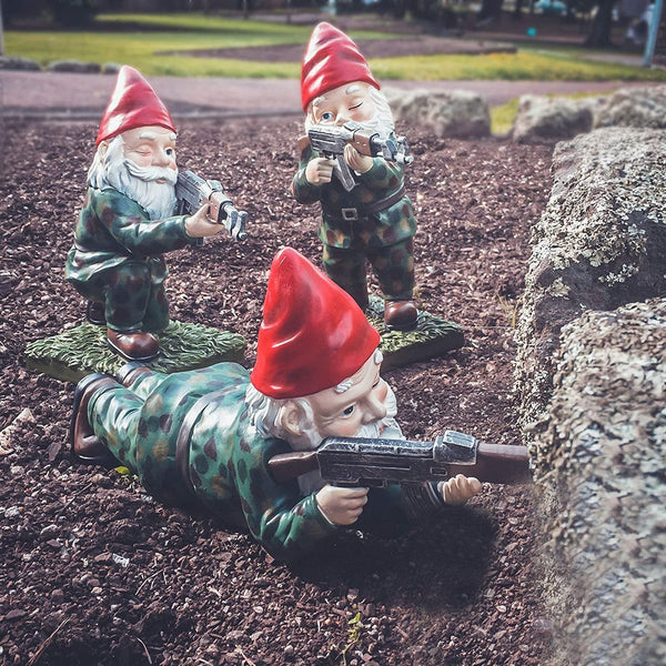 Tactical Team Garden Gnome Soldiers