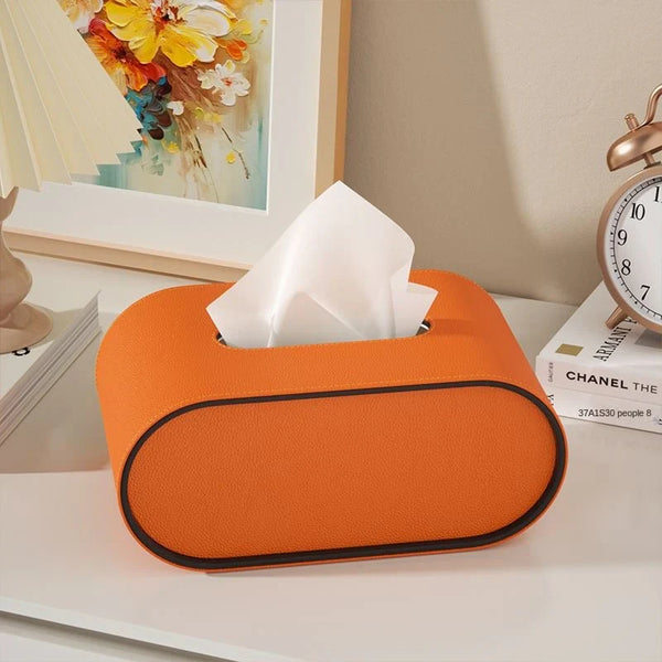 Cadigan Leather Tissue Box