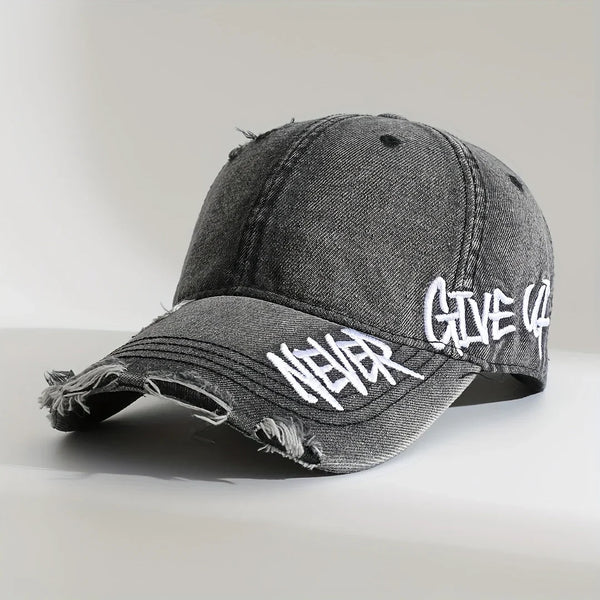 Never Give Up Distressed Cap